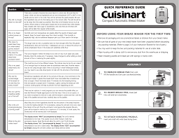 So even if you're new to bread making, you shouldn't have a. Cuisinart Cbk 110 Reference Guide Manualzz