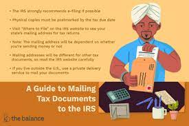Whether your business is sole proprietorship you know your business. How To Mail Your Taxes To The Irs