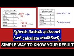 puc 2nd year marks and percene