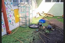 School Garden Trashed By Vandals And