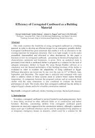 Pdf Efficiency Of Corrugated Cardboard As A Building Material