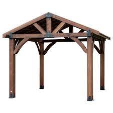 A lot of people knows it expertly. Backyard Discovery Sonora 12 Ft X 12 Ft Premium Cedar Gazebo With Smart Roof Steel 1804524com The Home Depot