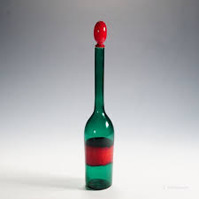 Venini Art Glass Bottle With Fasce