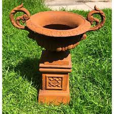 Campana Cast Iron Garden Urn Pedestal