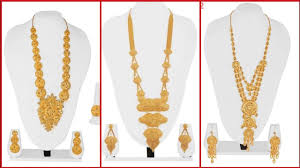 22k gold long necklace design