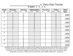 Editable Daily Class Dojo Tracker 9 Week Chart By Ms Second Is Sweet