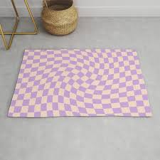 lilac twist checkerboard print rug