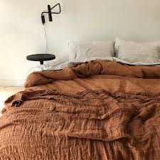 Rust 100 Flax Linen Bedding Set King