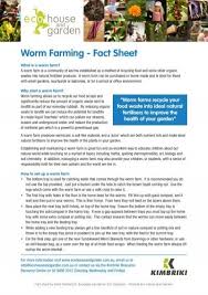 Worm Farming Fact Sheet Eco House