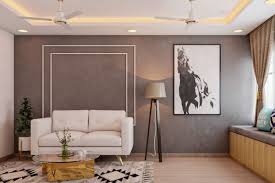 Grey And White Wall Design For Living