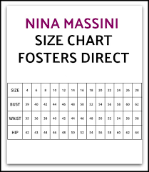Nina Massini Size Chart