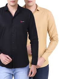 Buy Beige Cotton Casual Shirt By Cavenders Online Shopping