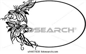 fancy fl frame oval clipart