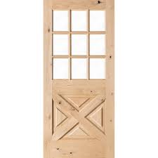 X Panel Unfinished Wood Front Door Slab