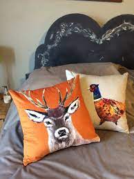Stag Deer Cushion Cover Burnt Orange
