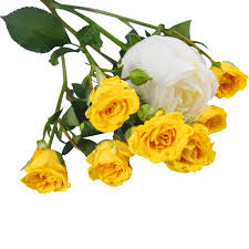 white roses bouquet yellow rose
