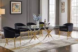 Sector Glass Top Formal Dining Table