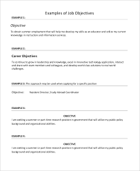 Sample Resume Objective Example 7 Examples In Pdf