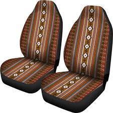 Boho Rust Car Seat Covers Pair 2 Front