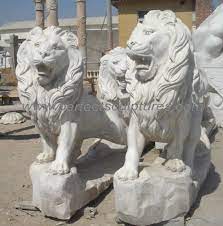 White Marble Stone Lion Sculpture