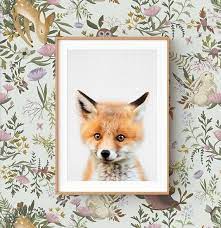Baby Fox Wall Art Print Woodland Animal