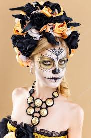 sugar skull makeup stock photo