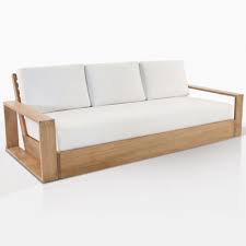 The sweeping frame construction and a wooden supporting base for the seat cushions are the simple structural elements of these. China General Use And Wood Material Simple Design Hotel Furniture Solid Wood Sofa Sets China Teak Furniture Outdoor Furniture