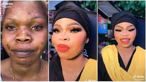 lady s face transformation after makeup