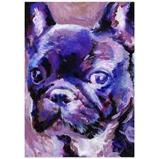 Amazon.com: French Bulldog Dog Print Purple Blue Frenchie Puppy Owner Wall  Art Abstract French Bull Dog Memorial, Abstract Dog Picture Gift Choice of  Sizes Hand Signed by Dog Portrait Artist Oscar Jetson. (