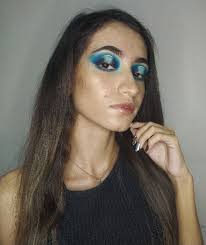 blue halo eye makeup azul maquillaje