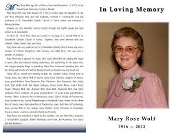 in loving memory mary rose wolf