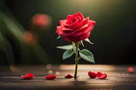 premium photo a red rose with the