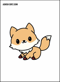 cute fox drawing easy simple step by