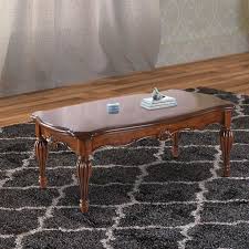 Wooden Coffee Table With Fluted Turned
