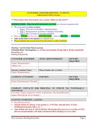 Customer Partner Briefing Template For Executive Assistants