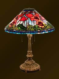 Stained Glass Poppy Table Lamp Bedside