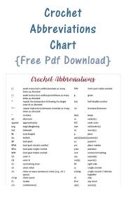 Crochet Abbreviations Free Chart Printable Crochet How