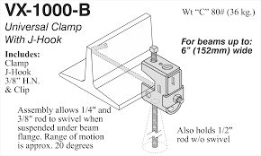 vx 1000 b beam clamp j hook to 6