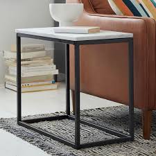 Box Frame Narrow Side Table Marble