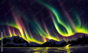 colorful northern lights aurora