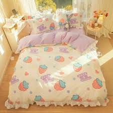 Kawaii Strawberry Bedding Set Twin Full