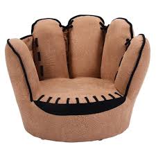 Brown Sofa 5 Finger Armrest Chair Couch