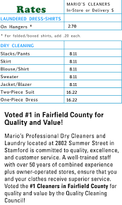 Dry Cleaning And Laundry Rates Stamford