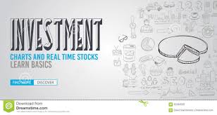 Investment Chart Concept With Doodle Design Style Stock