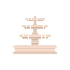 City Fountain Icon Flat Vector Water