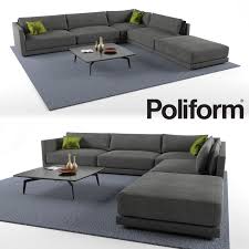 poliform bristol sofa set 02 3d model
