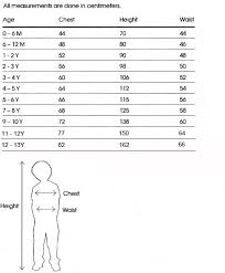 Stardust Cool Kids Clothes Size Charts