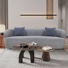 mid century modern fabric curved sofa
