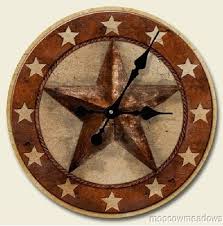 New Western Star Wall Clock Barn Red