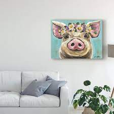 Trademark Fine Art Pig Rosie Flower